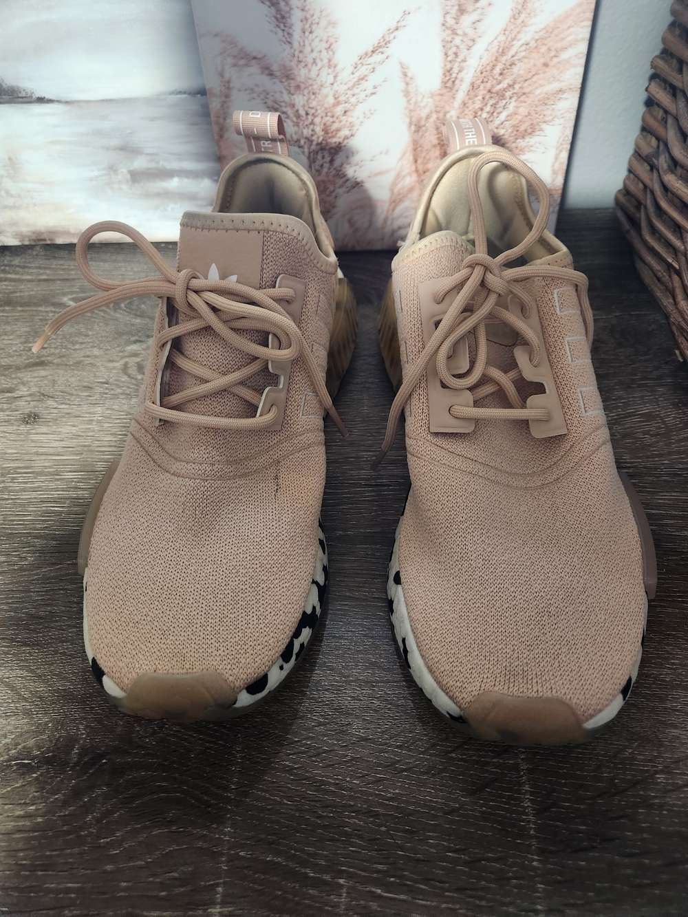 adidas Women’s Tan Knit Lace-Up Sneakers